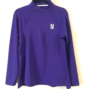 Northwestern Peter Millar 1/4 Zip Performance Sweatshirt Medium Purple UPF 50+